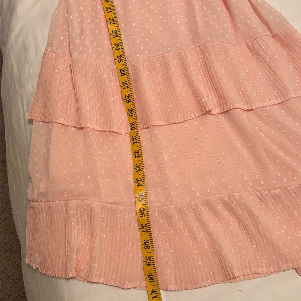 tea n rose Blush Pink Midi Dress with Ruffle Sleeves - Picture 6 of 7